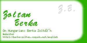 zoltan berka business card